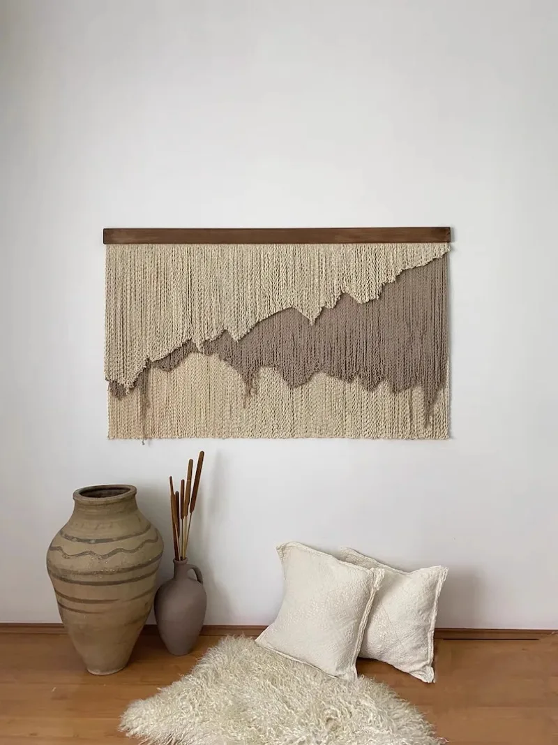 Natural Handwoven Wall Tapestry - Minimalist Home Art 2 Se1adee102482458885df59d1128e80d3O