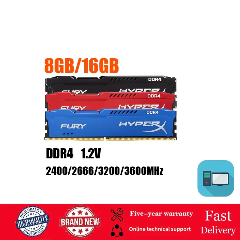 

DDR4 8GB 16GB 2400MHz 2666MHz Desktop Memory PC4-19200 21300 Ram Dimm 288-pin For MAC