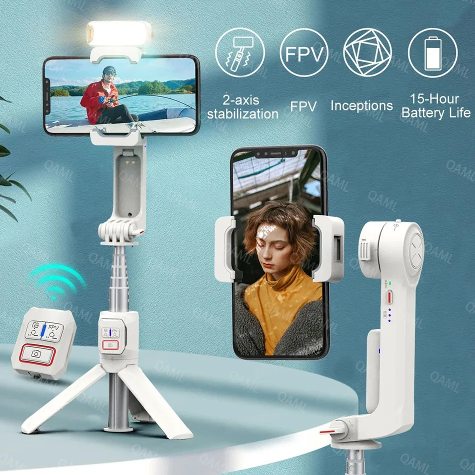 Portable Selfie Stick Gimbal Stabilizer, Phone Tripod Holder with Remote, for Smartphones Tiktok Vlog Youtuber Live Video Record
Portable Selfie Stick Gimbal Stabilizer, Phone Tripod Holder with Remote, for Smartphones Tiktok Vlog Youtuber Live Video Record