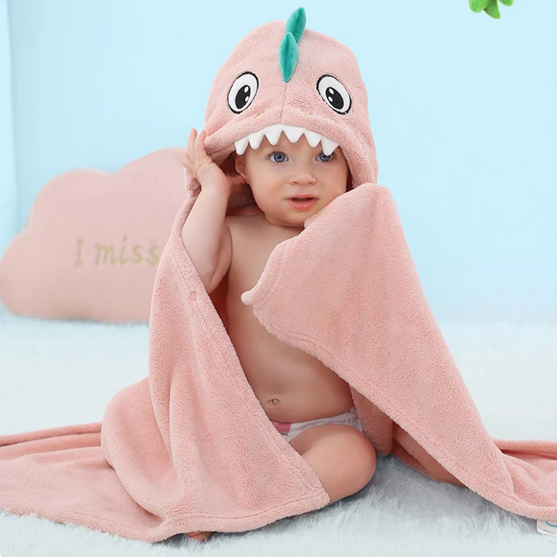 

0-3T Autumn Kids Dinosaur Bathrobe Infant Sleep Robes Hooded For Boys Girls Warm Babe Bath Towel Animal Cartoon Embrace Pajamas