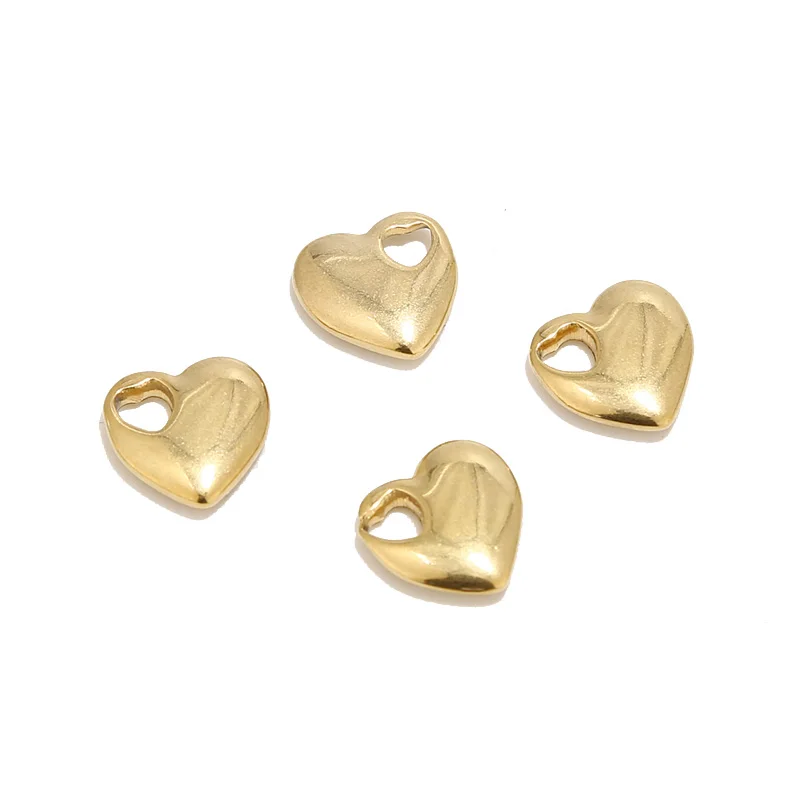 

5pcs Stainless Steel 15*15mm Heart Charms Pendants For DIY Love Jewelry Necklaces Bracelets Making Findings Gifts