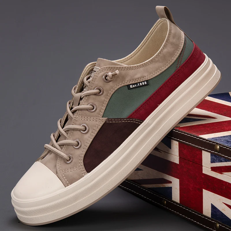 Spring Khaki Men's Canvas Sneakers Outdoor Breathable Casual Platform Sports Shoes Men Fashion Elastic Flat Vulcanized Shoes Man
Spring Khaki Men's Canvas Sneakers Outdoor Breathable Casual Platform Sports Shoes Men Fashion Elastic Flat Vulcanized Shoes Man
