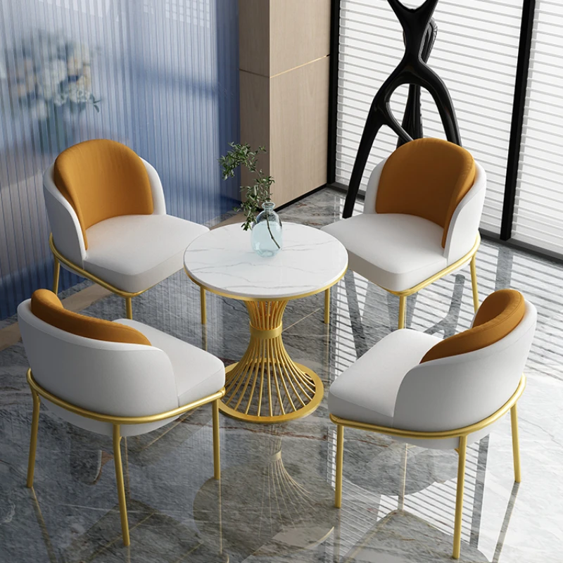 Coffee shop table and chair combination, milk tea shop table reception, leisure small round table, sales office negotiation
Coffee shop table and chair combination, milk tea shop table reception, leisure small round table, sales office negotiation