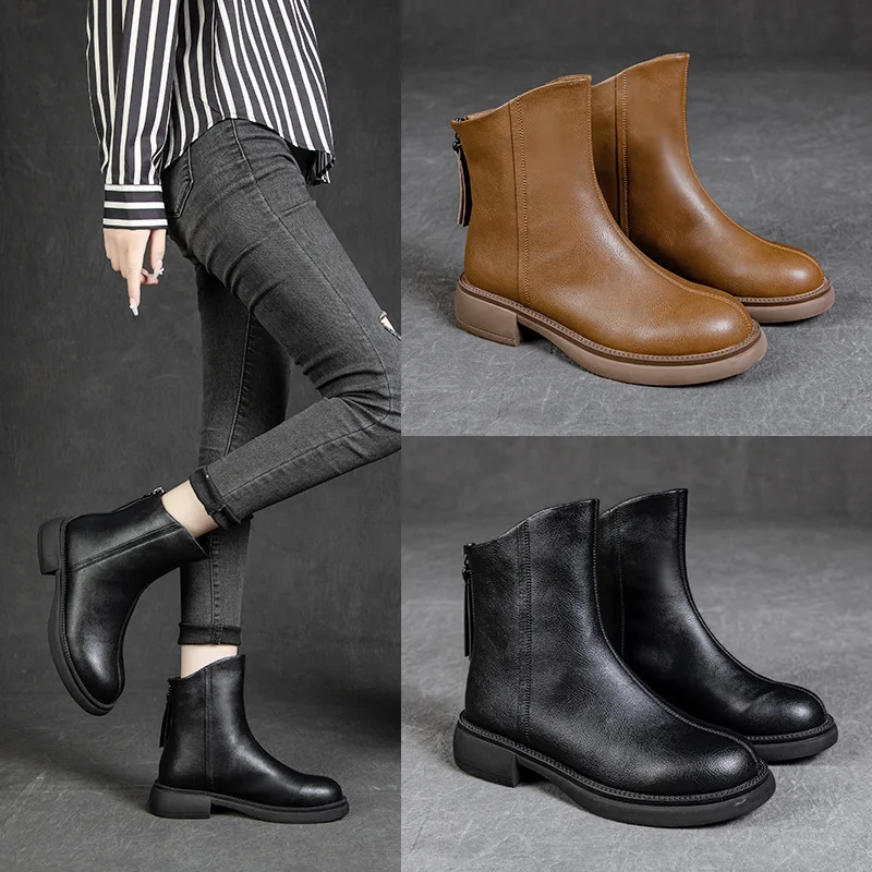 Новинка Осень-зима 2023, модные кожаные короткие ботинки ручной работы в британском стиле ретро, универсальная женская обувь на плоской подошве со шнуровкой
Новинка Осень-зима 2023, модные кожаные короткие ботинки ручной работы в британском стиле ретро, универсальная женская обувь на плоской подошве со шнуровкой