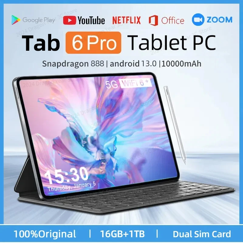 2024 Global Version Tablet PC Android 13 Pad 6 Snapdragon 888 10000mAh RAM 16GB+ROM 1TB Dual SIM Card 5G HD 4K Screen WIFI MiTab
2024 Global Version Tablet PC Android 13 Pad 6 Snapdragon 888 10000mAh RAM 16GB+ROM 1TB Dual SIM Card 5G HD 4K Screen WIFI MiTab