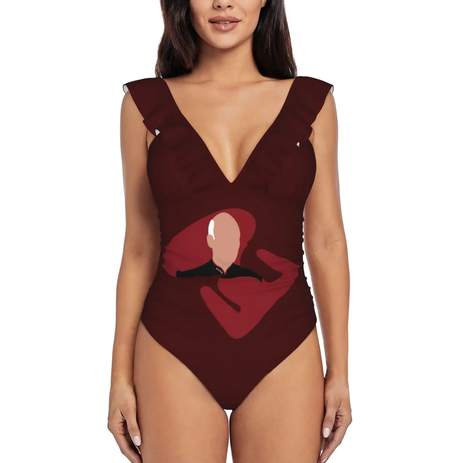 The Captain Ruffled One-Piece Swimsuit Women Sexy Monokini Swimwear New Beach Bathing Suits Startrek _ Tpapproved Picard
The Captain Ruffled One-Piece Swimsuit Women Sexy Monokini Swimwear New Beach Bathing Suits Startrek _ Tpapproved Picard