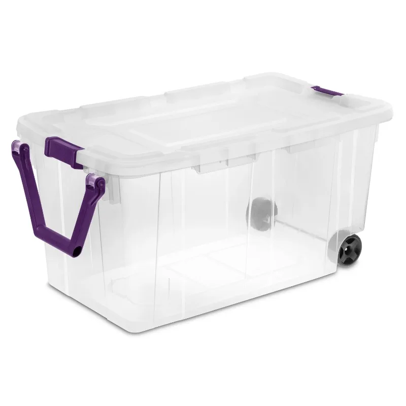 Sterilite 160 Qt. Пластиковый ящик для хранения на колесиках, сладкая слива, набор из 2 шт.
Sterilite 160 Qt. Пластиковый ящик для хранения на колесиках, сладкая слива, набор из 2 шт.