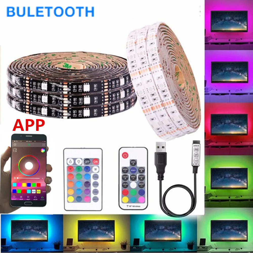 5V USB LED strip Waterproof RGB LED Light 5050 Bluetooth APP control Flexible Led Strip Lights TV Background Tape lamp Lighting
5V USB LED strip Waterproof RGB LED Light 5050 Bluetooth APP control Flexible Led Strip Lights TV Background Tape lamp Lighting