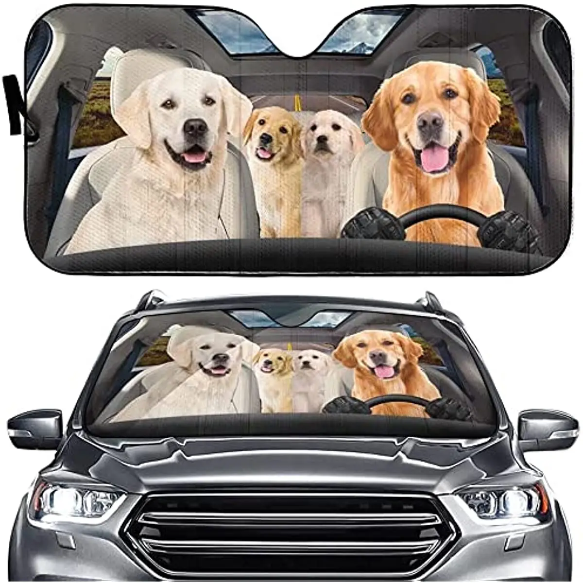 Funny Car Sun Sunshade for Windshield Golden Retriever Family Auto Sun Shade Front Window Windshield Car Sunshade Car Interior C
Funny Car Sun Sunshade for Windshield Golden Retriever Family Auto Sun Shade Front Window Windshield Car Sunshade Car Interior C
