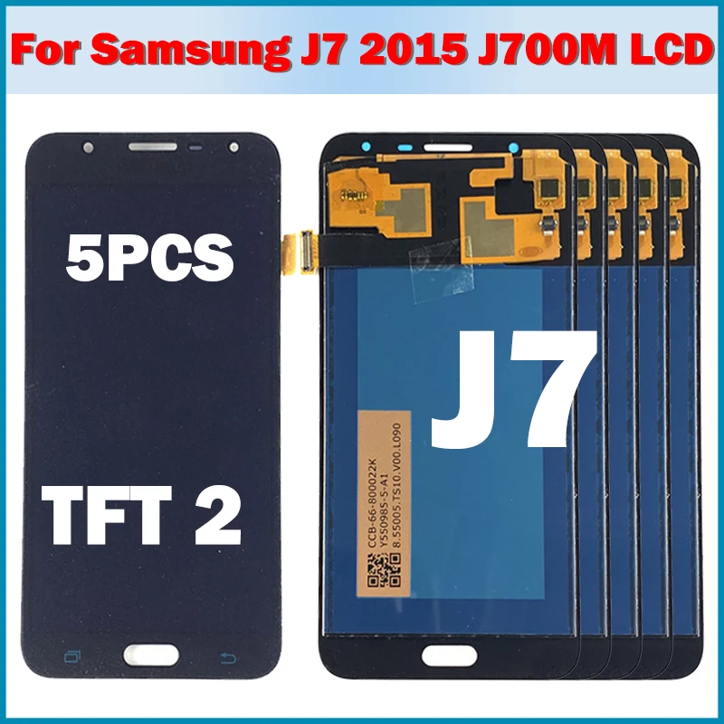5 шт./лот TFT2 Новый ЖК-дисплей для Samsung J7 2015 J700 SM-J700F J700M J700H/DS сенсорный экран