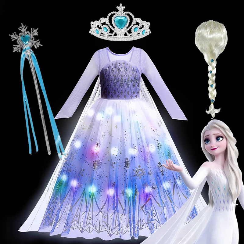 Disney Frozen Elsa LED Light Up Princess Dress For Girls Kids Cosplay Party Clothing Baby Carnival Halloween Costume Prom Gown
Disney Frozen Elsa LED Light Up Princess Dress For Girls Kids Cosplay Party Clothing Baby Carnival Halloween Costume Prom Gown