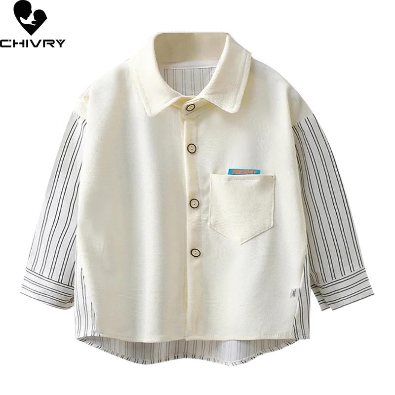 New 2023 Kids Single-breasted Long Sleeve Lapel Shirt Boys Autumn Fashion Striped Letter Print Shirts Tops Casual Clothing
New 2023 Kids Single-breasted Long Sleeve Lapel Shirt Boys Autumn Fashion Striped Letter Print Shirts Tops Casual Clothing