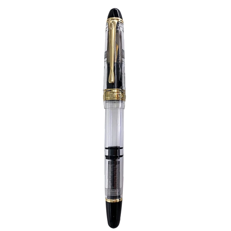 

Yong Sheng 699 Fountain Pen Translucent Black Piston vacuum inking Fountain-Pen EF Nib School Office Supplies Stationery Gift