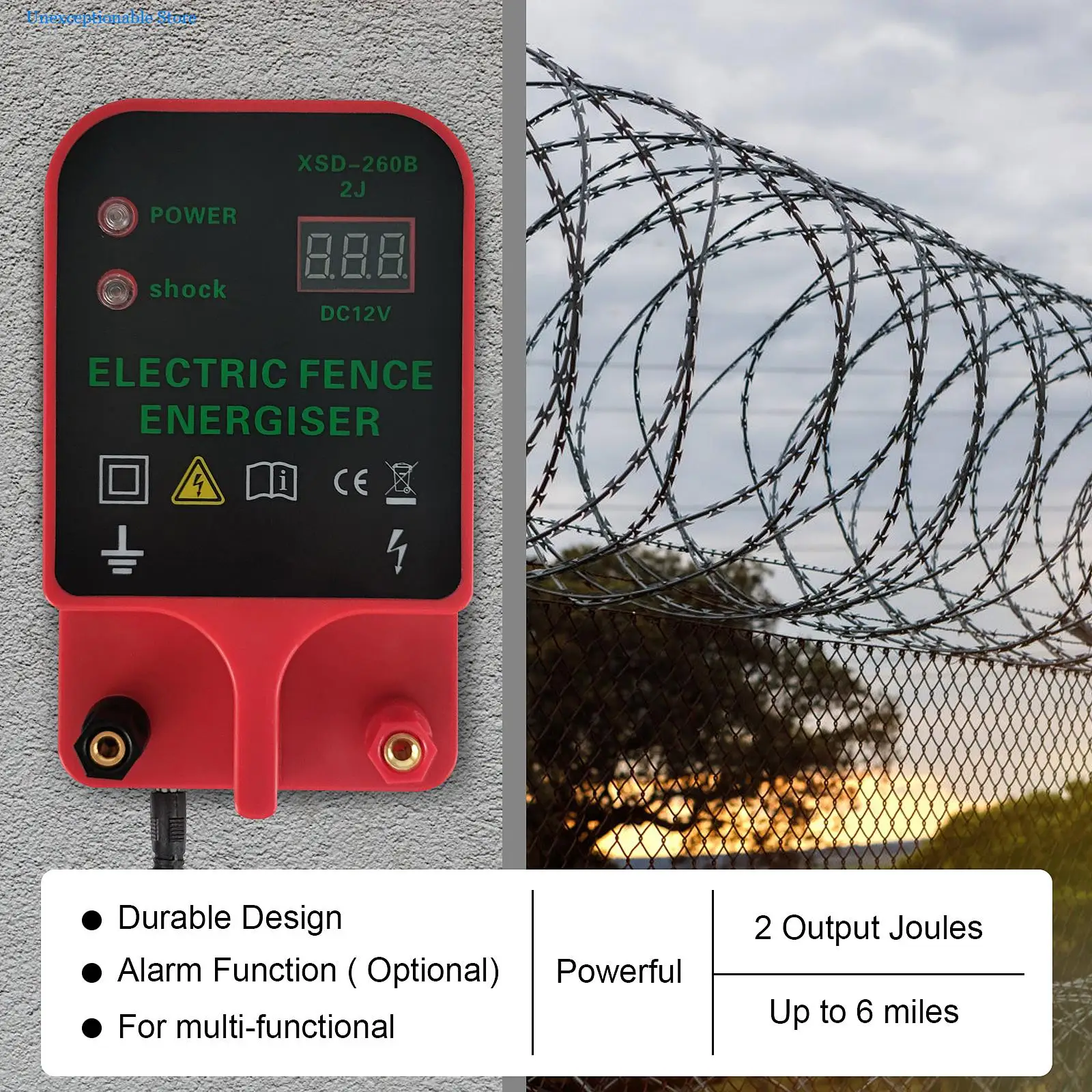 Electric Fence Energizer For 10KM Fence High-voltage Pulse Controller Shepherd Farm Animal Horse Cattle Poultry Livestock Tool
Electric Fence Energizer For 10KM Fence High-voltage Pulse Controller Shepherd Farm Animal Horse Cattle Poultry Livestock Tool