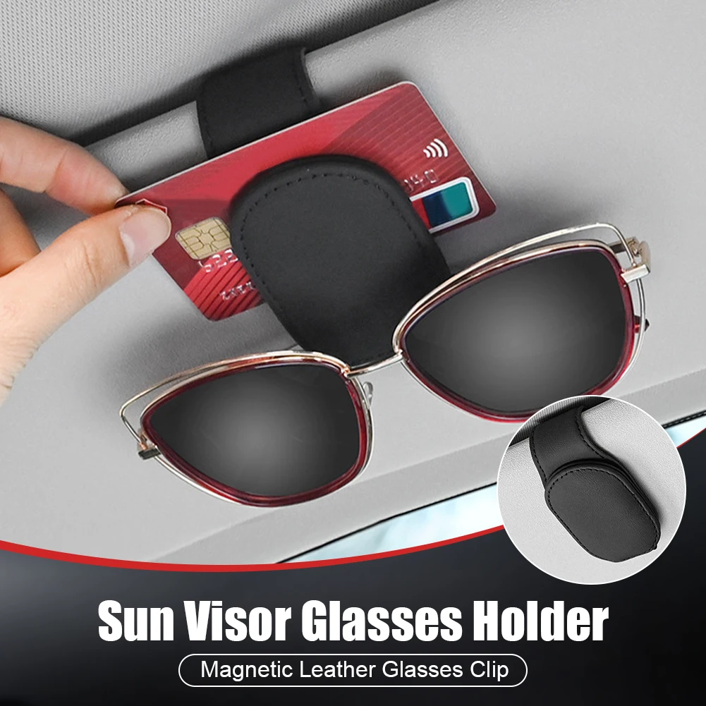 Magnetic Car Sunglasses Holders Multifunctional Leather Sun Visor Eyeglass Hanger Ticket Holder Clip Car Interior Accessories
Magnetic Car Sunglasses Holders Multifunctional Leather Sun Visor Eyeglass Hanger Ticket Holder Clip Car Interior Accessories