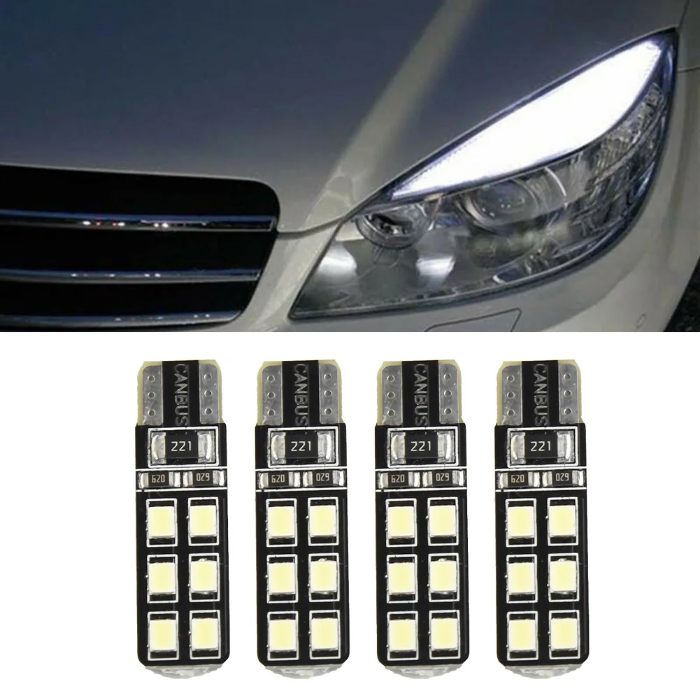 

4pcs Car Error Free Eyebrow Eyelid Light Bulb LED For Mercedes-Benz W204 C300 C350 6000K White DC12V T10-12SMD-2835 LED