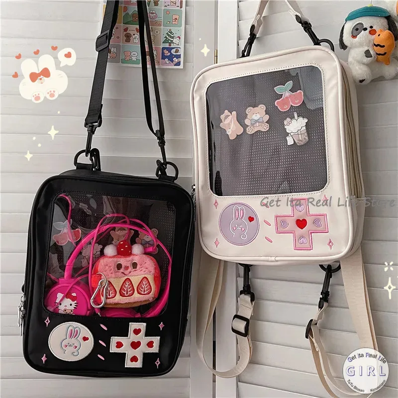 Cute Clear Kawaii Ita Bag Backpack Pin Dispaly Transparent Rucksack Women Shoulder Bag Bunny Girls Japanese Lolita Backpack H225
Cute Clear Kawaii Ita Bag Backpack Pin Dispaly Transparent Rucksack Women Shoulder Bag Bunny Girls Japanese Lolita Backpack H225