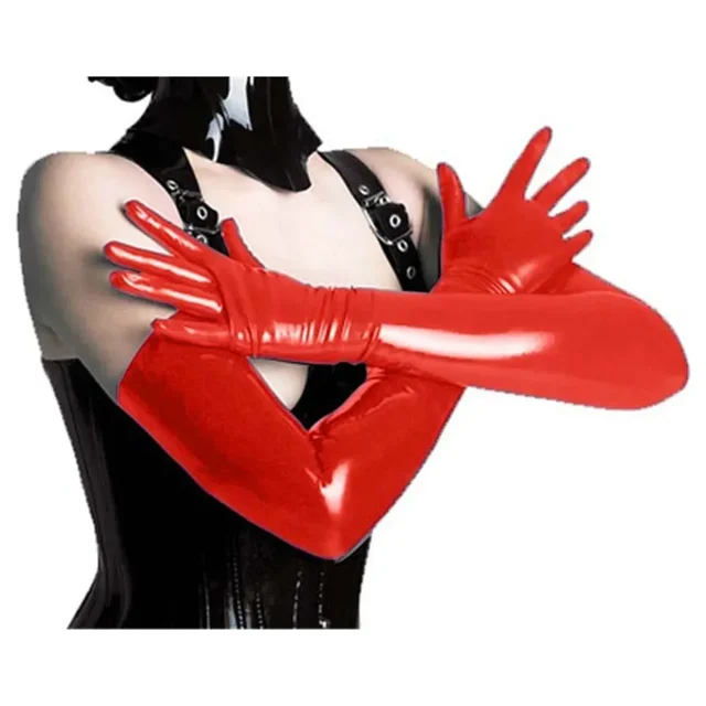 Gants longs en similicuir sexy pour hommes et femmes, look de support, latex, fête d'opéra, olympiques de club, nouvelle mode d'hiver, soirée, doigt complet 2