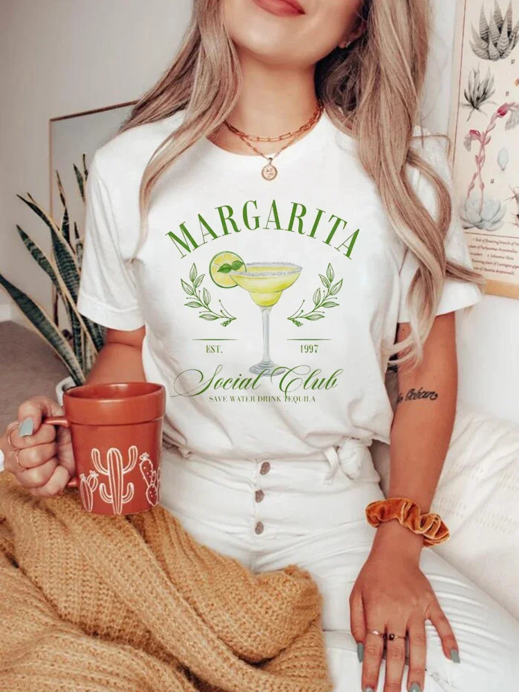 Margarita Social Club Printed Trendy Letter Pattern Top T-Shirt Short Sleeved Women's Casual O-Neck Style Printed Travel T-Shirt
Margarita Social Club Printed Trendy Letter Pattern Top T-Shirt Short Sleeved Women's Casual O-Neck Style Printed Travel T-Shirt