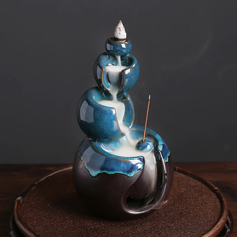 

Blue flow water reflux incense Furnace Ceramic handicaft left right source Geometric casting Furnace Yoga ornaments Home candle incense Furnace incense docs Psychotherapy incense docs suitable for sending a boyfriend friend in