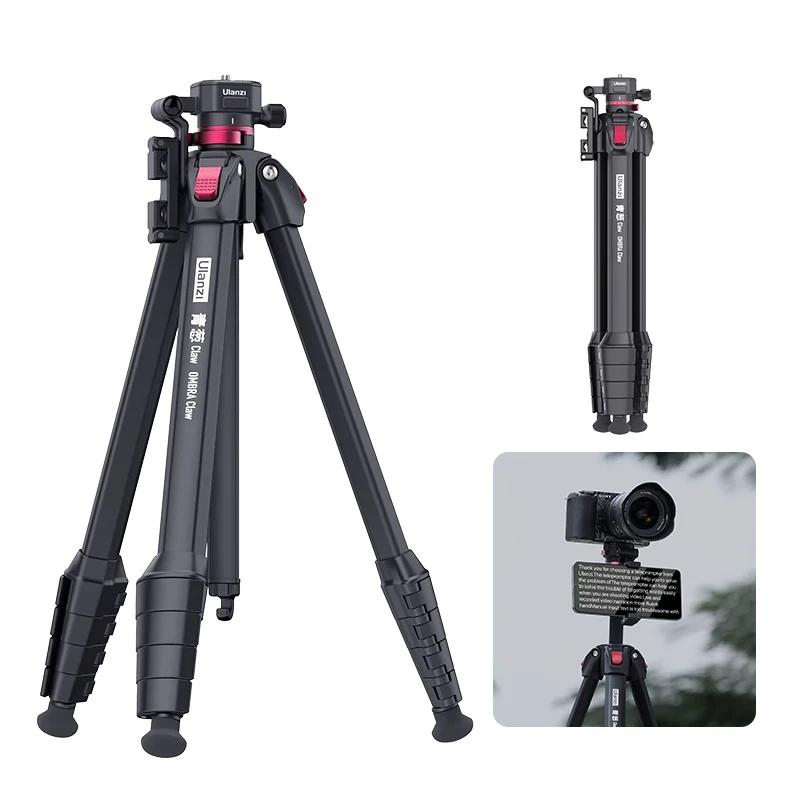 

Ulanzi TT07 OMBRA Claw Quick Release Teleprompter Tripod Aluminum Alloy Tripod 360° Panorama Ballhead Travel for DSLR Camera