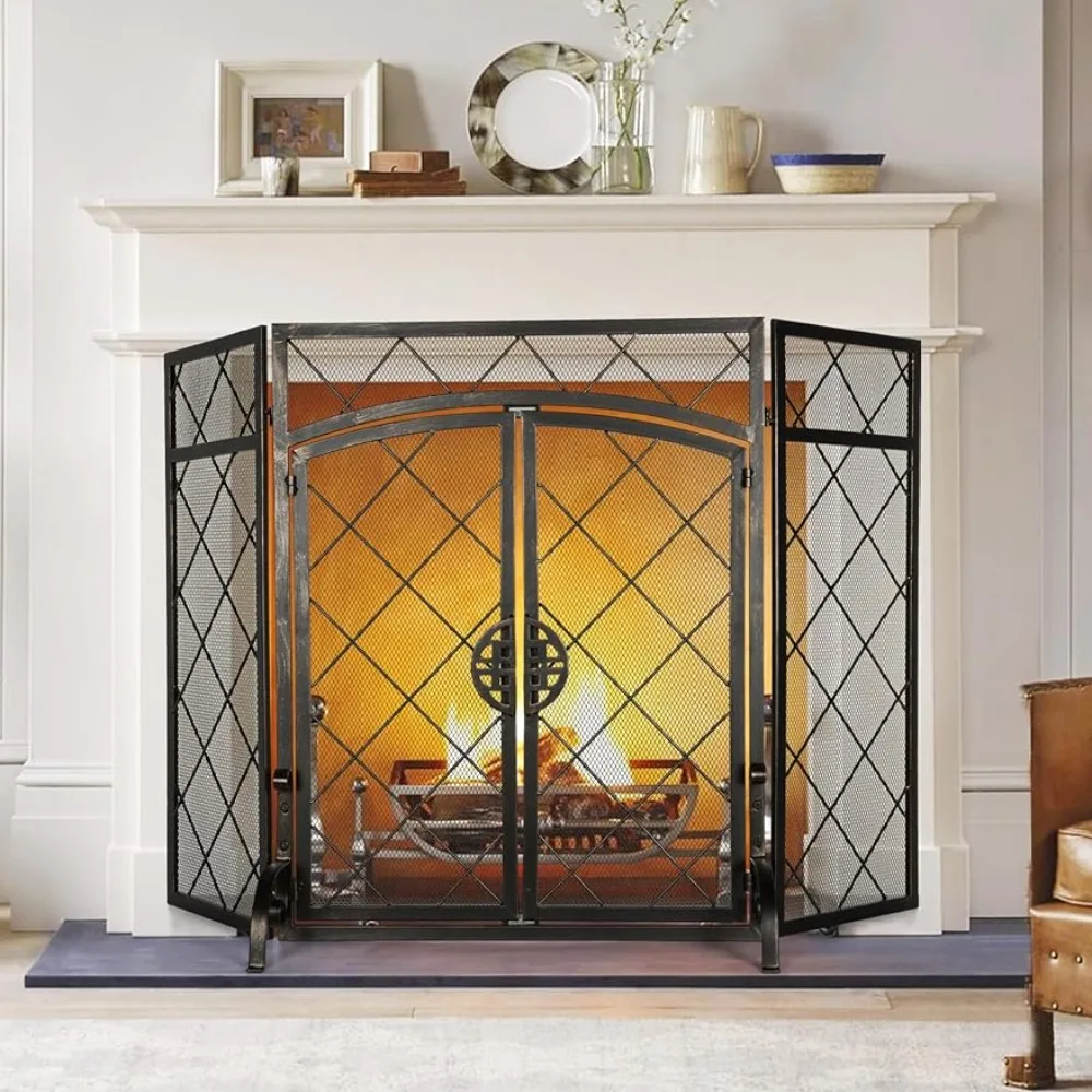 Fireplace Screen 3 Panel Decorative Flat Cover Modern Outdoor Protector Rustic Vintage Arched Mesh Freestanding Iron Partition
Fireplace Screen 3 Panel Decorative Flat Cover Modern Outdoor Protector Rustic Vintage Arched Mesh Freestanding Iron Partition