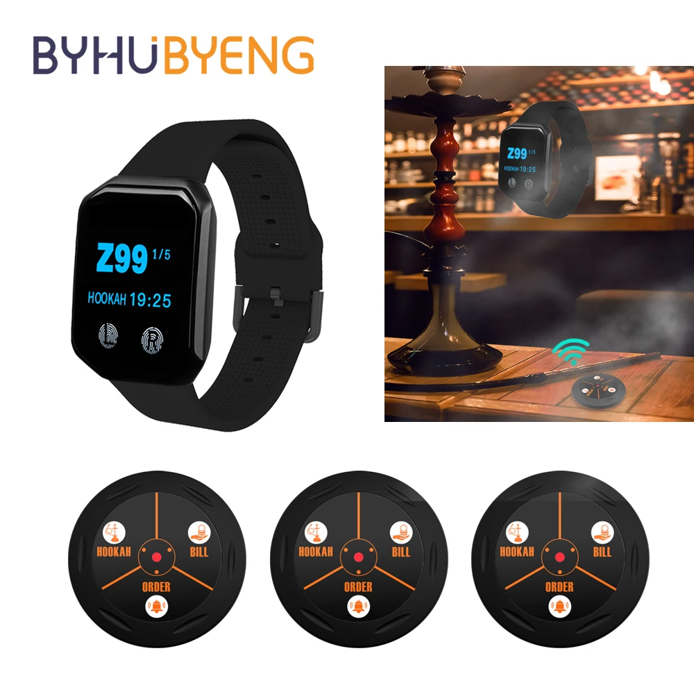 BYHUBYENG Wireless Call Waterproof Watches And 10 Hookah Buttons Sets Caregiver Waiter Pagering System For Restaurant
BYHUBYENG Wireless Call Waterproof Watches And 10 Hookah Buttons Sets Caregiver Waiter Pagering System For Restaurant
