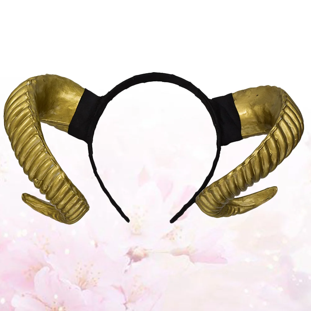 

Artificial Sheep Horn Headband Cosplay Hair Performance Hair Band Hair Accessories Golden
