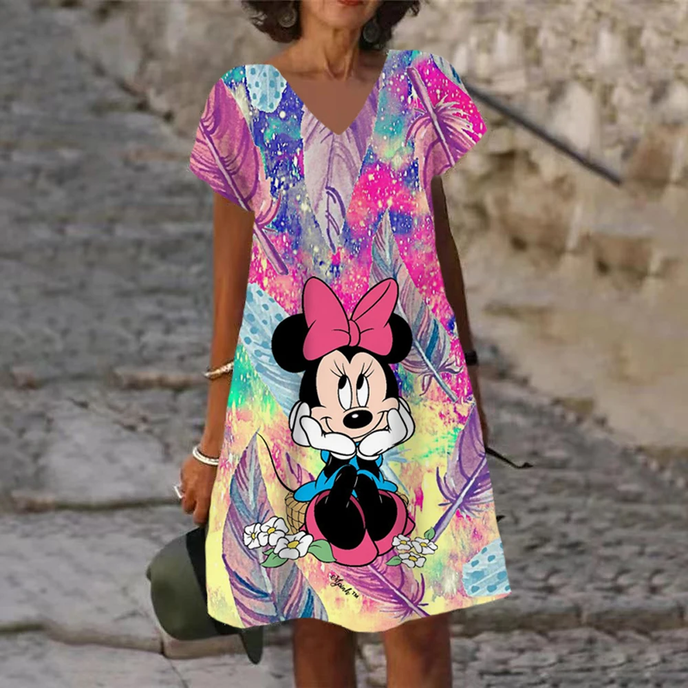 Dress Women Summer 2022 new women's Disney Minnie Mickey Mouse print sexy v-neck loose printed strap Dresses Casual Vestidos
Dress Women Summer 2022 new women's Disney Minnie Mickey Mouse print sexy v-neck loose printed strap Dresses Casual Vestidos