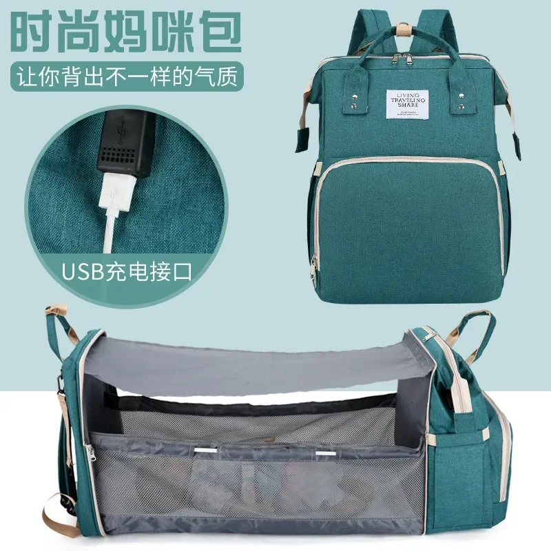 

Mommy Bag Upgrade Version Folding Mommy Bag Large Capacity Foldable Crib Bag Portable Mommy Shoulders