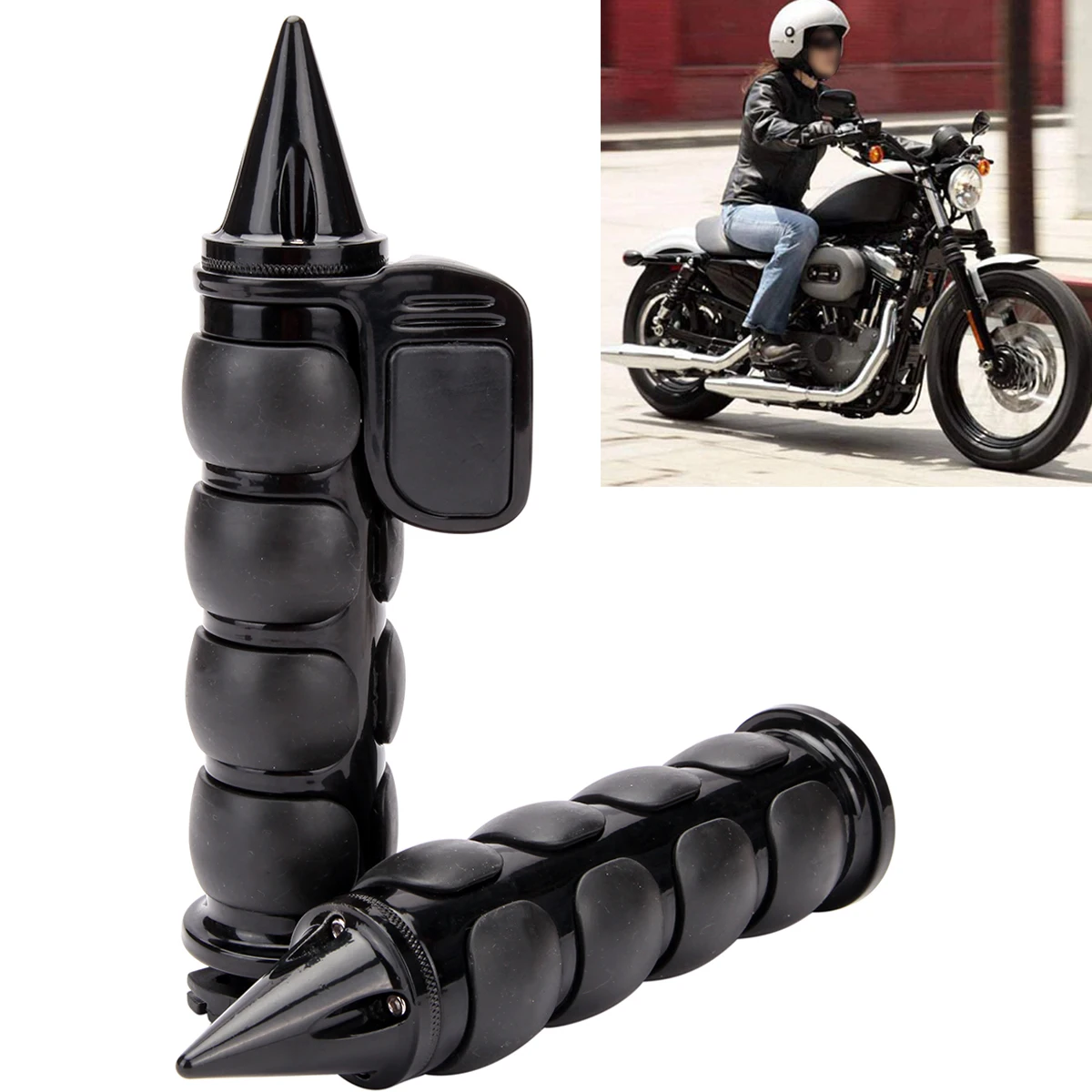 

Universal 1" 25mm Motorcycle Handle Bar End Hand Grips For Honda Shadow ACE Spirit VT 750 1100 Harley Cruiser Chopper Custom