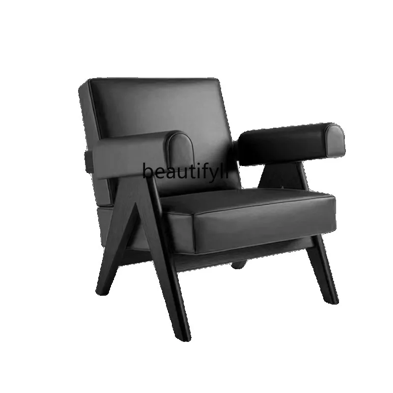 Custom Nordic Designer Couch Solid Wood Fabric Leather Single-Seat Sofa Chair Couch Retro Balcony Chandigar Hotel Leisure Chair
Custom Nordic Designer Couch Solid Wood Fabric Leather Single-Seat Sofa Chair Couch Retro Balcony Chandigar Hotel Leisure Chair