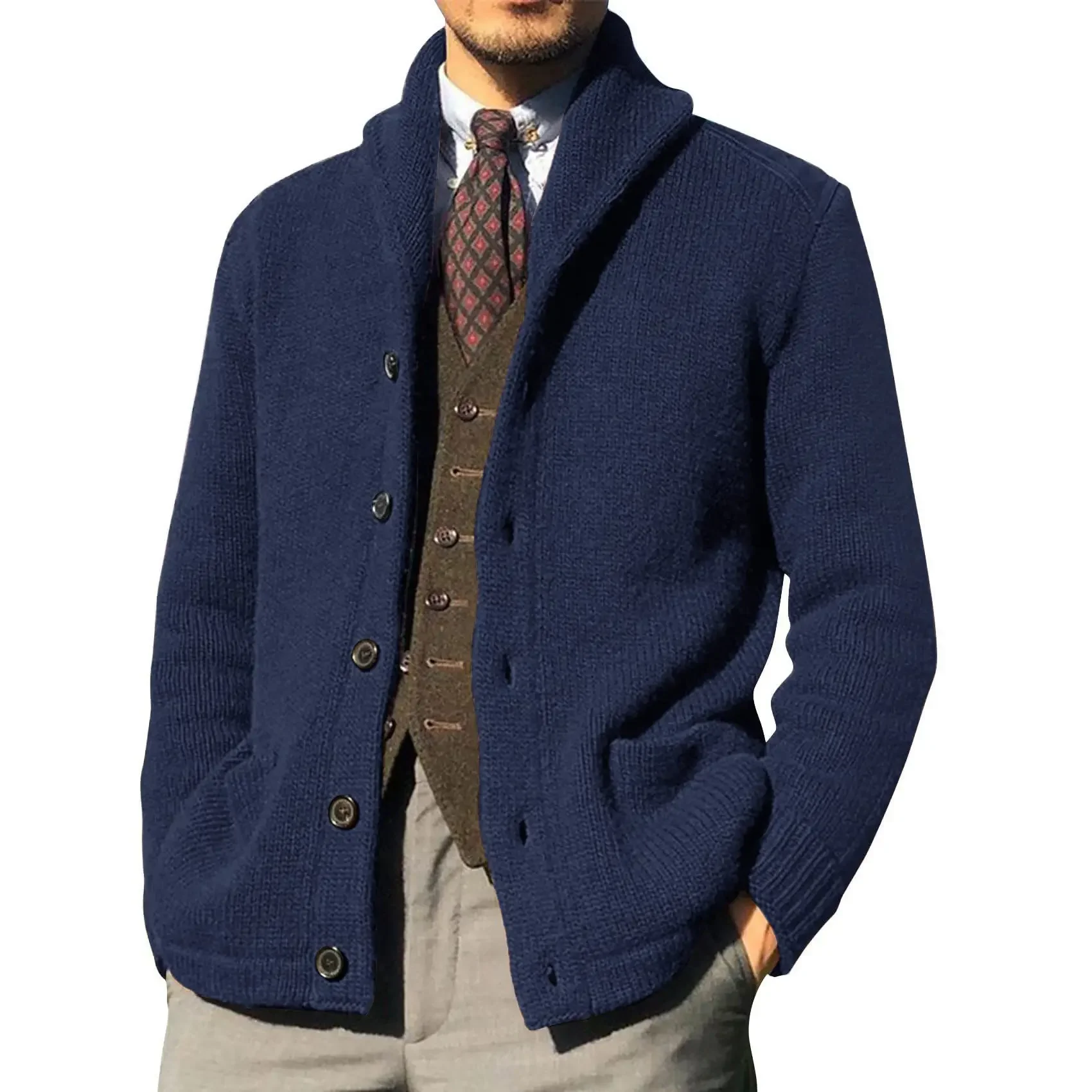 Long-Sleeved Knitted Cardigan Outwear Pockets Y2K Sweater Coats Men's Solid Color Single Breasted Casual Jumpers Sweater Coat
Long-Sleeved Knitted Cardigan Outwear Pockets Y2K Sweater Coats Men's Solid Color Single Breasted Casual Jumpers Sweater Coat