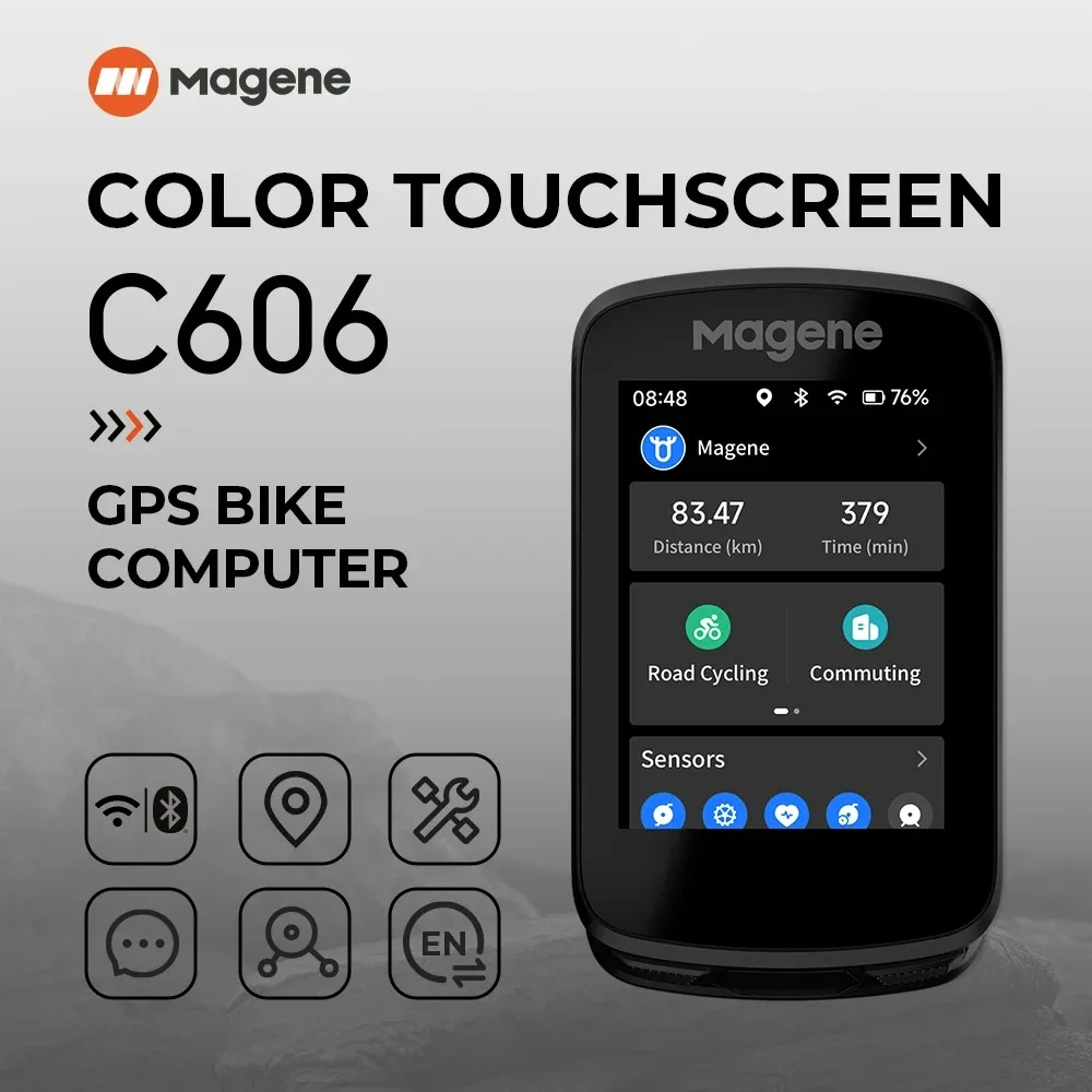 Умный беспроводной Велосипедный GPS-Спидометр Magene C606, цифровой навигатор, спидометр, Bluetooth ANT +
Умный беспроводной Велосипедный GPS-Спидометр Magene C606, цифровой навигатор, спидометр, Bluetooth ANT +