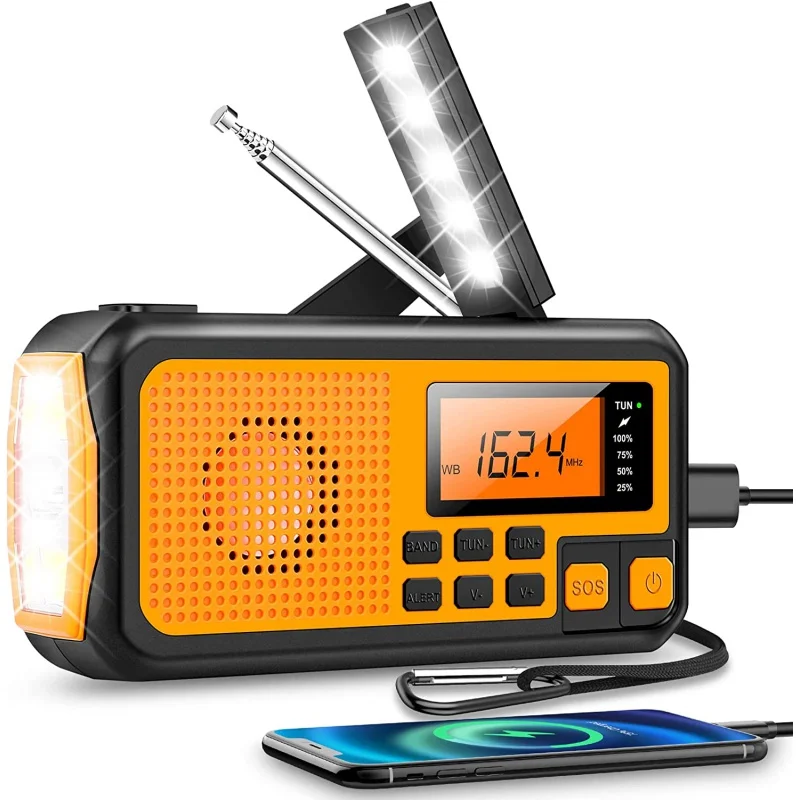 

AWIND 2023 New Dab Fm AM Bluetooth Radio Emergency Radio Solar Radio Receiver Hand Crank Dynamo Outdoor Radio Led sos Outdoor Ra