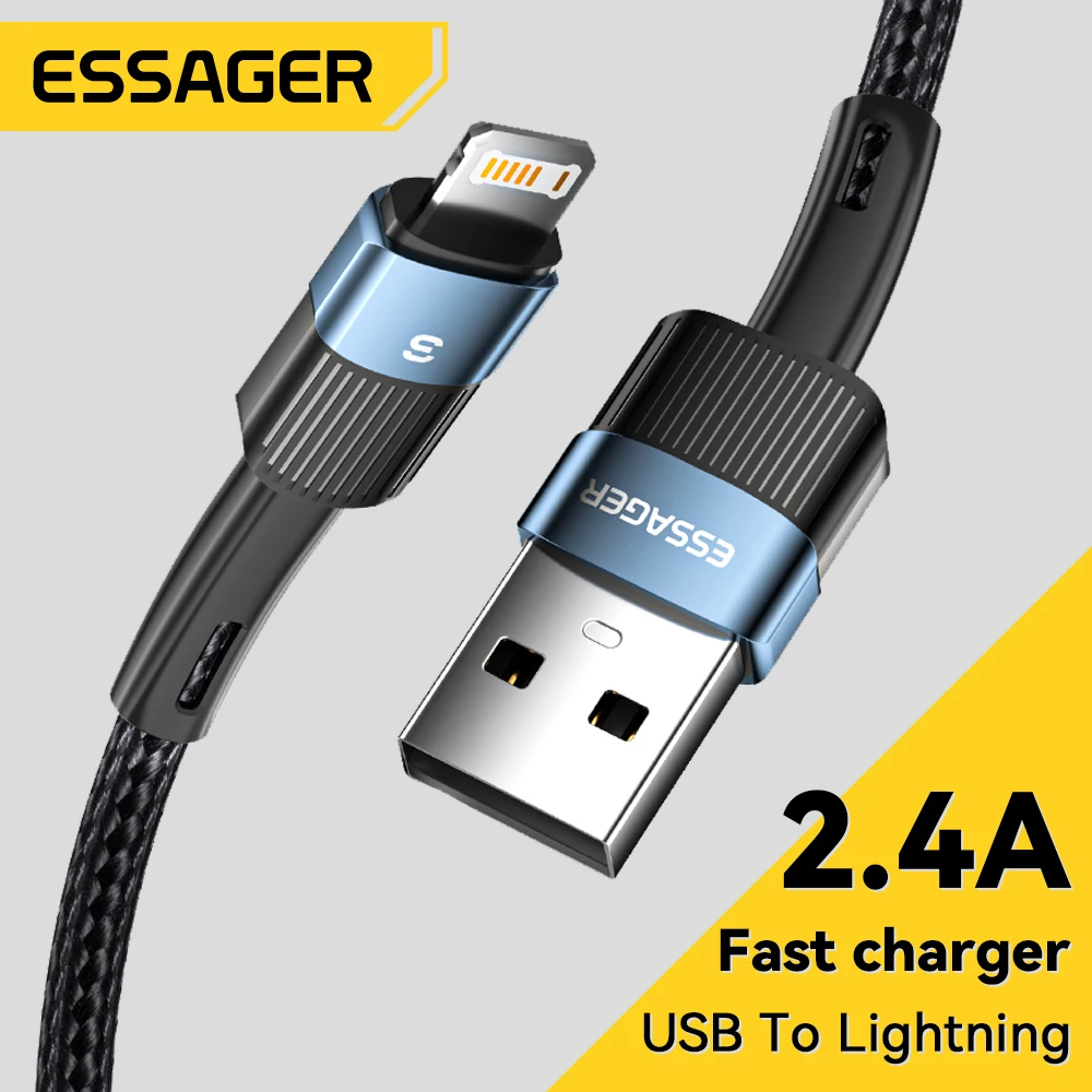 

Essager USB Cable For iphone cable 14 13 12 11 pro max Xs Xr X SE 8 7 6s plus ipad fast charging cable For 1m/2m iphone charger