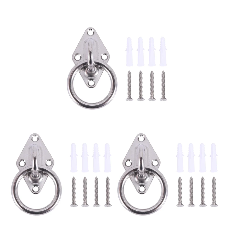 3X Mounting Hook For Wall Or Ceiling With Round Ring Stainless Steel - Bracket / Attachment For Sling Trainer, Hammock
3X Mounting Hook For Wall Or Ceiling With Round Ring Stainless Steel - Bracket / Attachment For Sling Trainer, Hammock