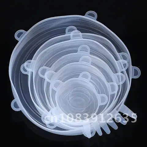 Silicone Stretch Lid Reusable Seal Bowl Cover 6pcs Fresh-keeping Cover Airtight Silicone Food Wrap Cover Kitchen Storage Tools
Silicone Stretch Lid Reusable Seal Bowl Cover 6pcs Fresh-keeping Cover Airtight Silicone Food Wrap Cover Kitchen Storage Tools