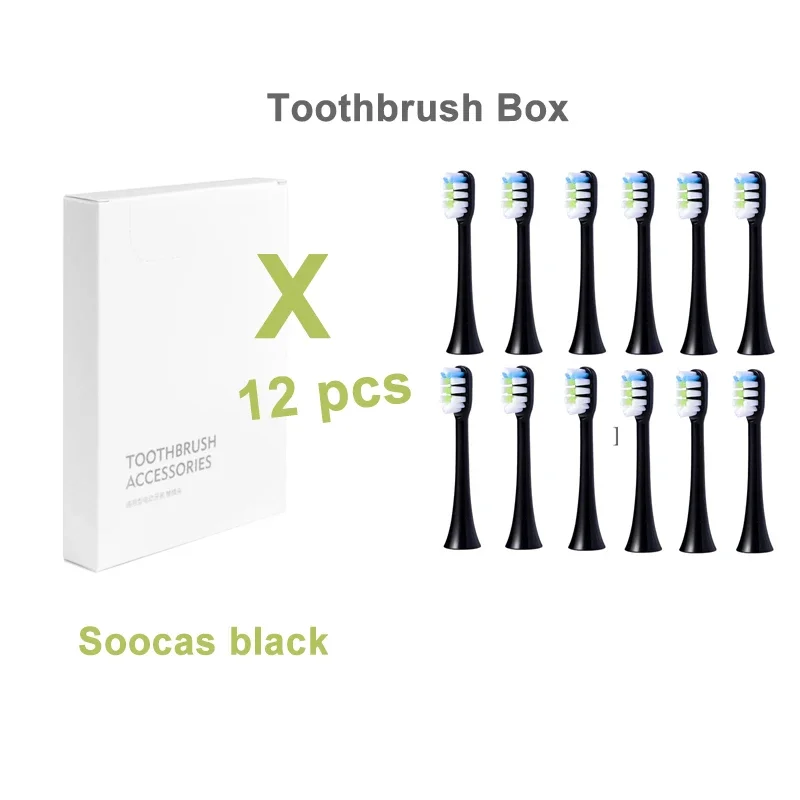 

12pcs Fit for Soocas X1/X3/X5 or xiaomi Mijia T300/500 Replacement Toothbrush Heads Sonic Electric Tooth Brush Heads