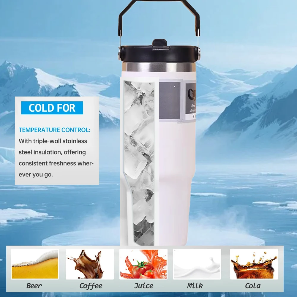 30 Oz Insulated Mug 304 Stainless Steel Drinkware Vacuum Insulation BPA free Tritan Material, Perfect for Iced and Hot Drinks 18 Se1d8e75df365417d90c7e97fa92cd0c8y