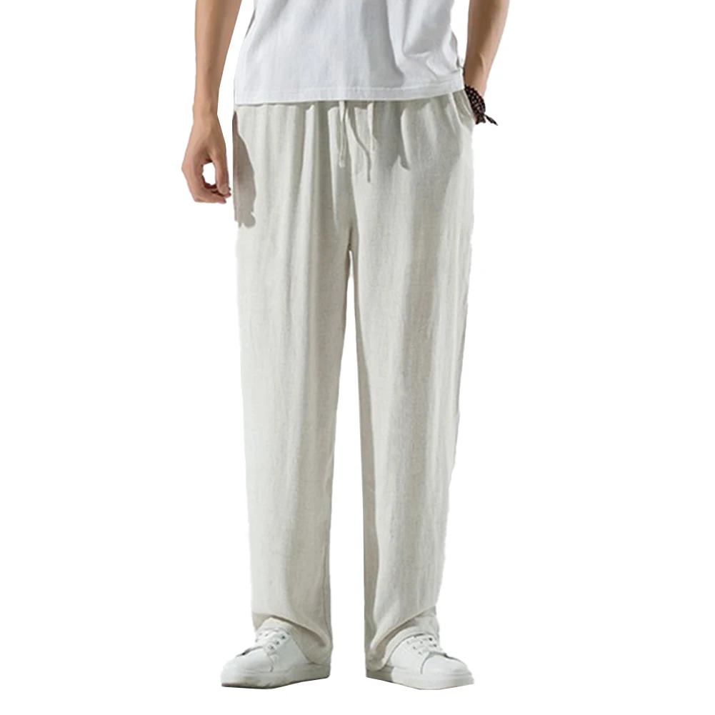 Men Soft Cotton Linen Loose Straight Elastic Waist Casual Pants Loose Lounge Trousers Solid Color Drawstring Man Wide Leg Pants
Men Soft Cotton Linen Loose Straight Elastic Waist Casual Pants Loose Lounge Trousers Solid Color Drawstring Man Wide Leg Pants