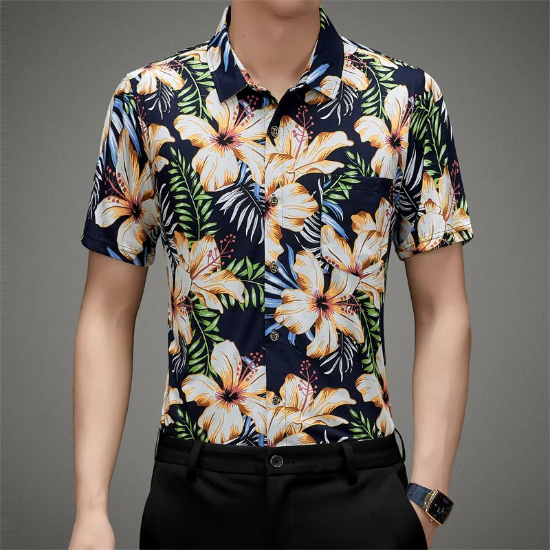 Mens Mercerized Cotton Clothing 2023 New Summer Fashion Flowers Printing Shirts Pure Cotton Short Sleeve Floral Dress Shirts 
Mens Mercerized Cotton Clothing 2023 New Summer Fashion Flowers Printing Shirts Pure Cotton Short Sleeve Floral Dress Shirts