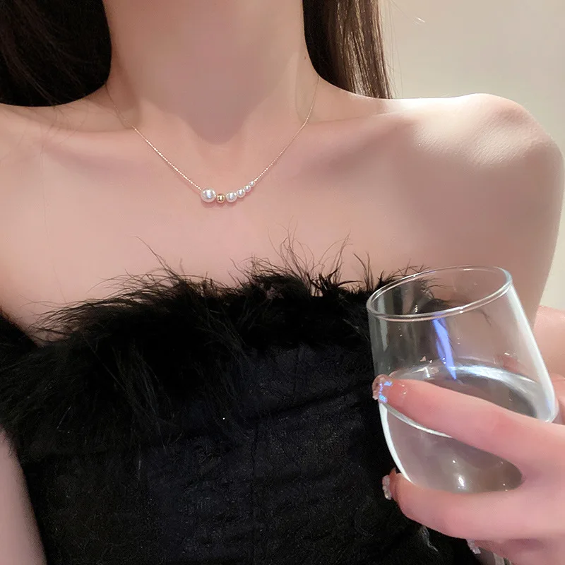 

Small Pearl Clavicle Chain Necklace South Korea Internet Celebrity Commuter's All-Matching Necklace Women