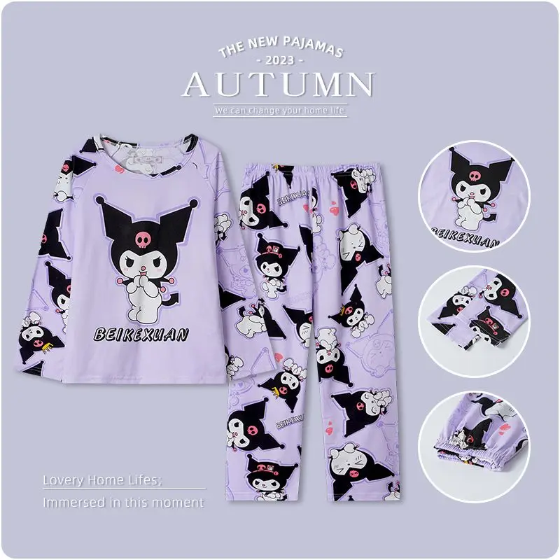Sanrio Kuromi Children's Pajamas Suit Long Sleeves Cardigan Loungewear Close To The Body Soft Pure Cotton Cartoon Princess Hot
Sanrio Kuromi Children's Pajamas Suit Long Sleeves Cardigan Loungewear Close To The Body Soft Pure Cotton Cartoon Princess Hot