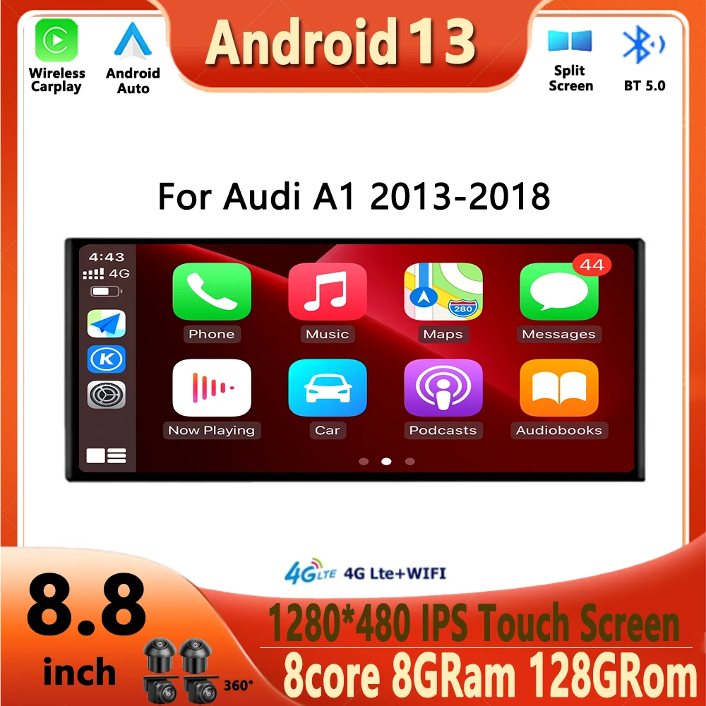 Система Android 13 для Audi A1 2013-2018 Автомобильная Мультимедийная стереосистема Google WIFI 4G SIM IPS сенсорный экран GPS Navi беспроводной Carplay
Система Android 13 для Audi A1 2013-2018 Автомобильная Мультимедийная стереосистема Google WIFI 4G SIM IPS сенсорный экран GPS Navi беспроводной Carplay