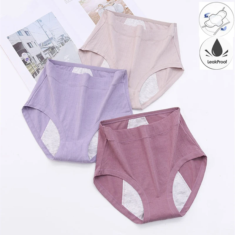 

Menstrual Underpants Plus Size Cotton Panties for Menstruation High Waist Leak Proof Physiological Period Pants XL-6XL Briefs