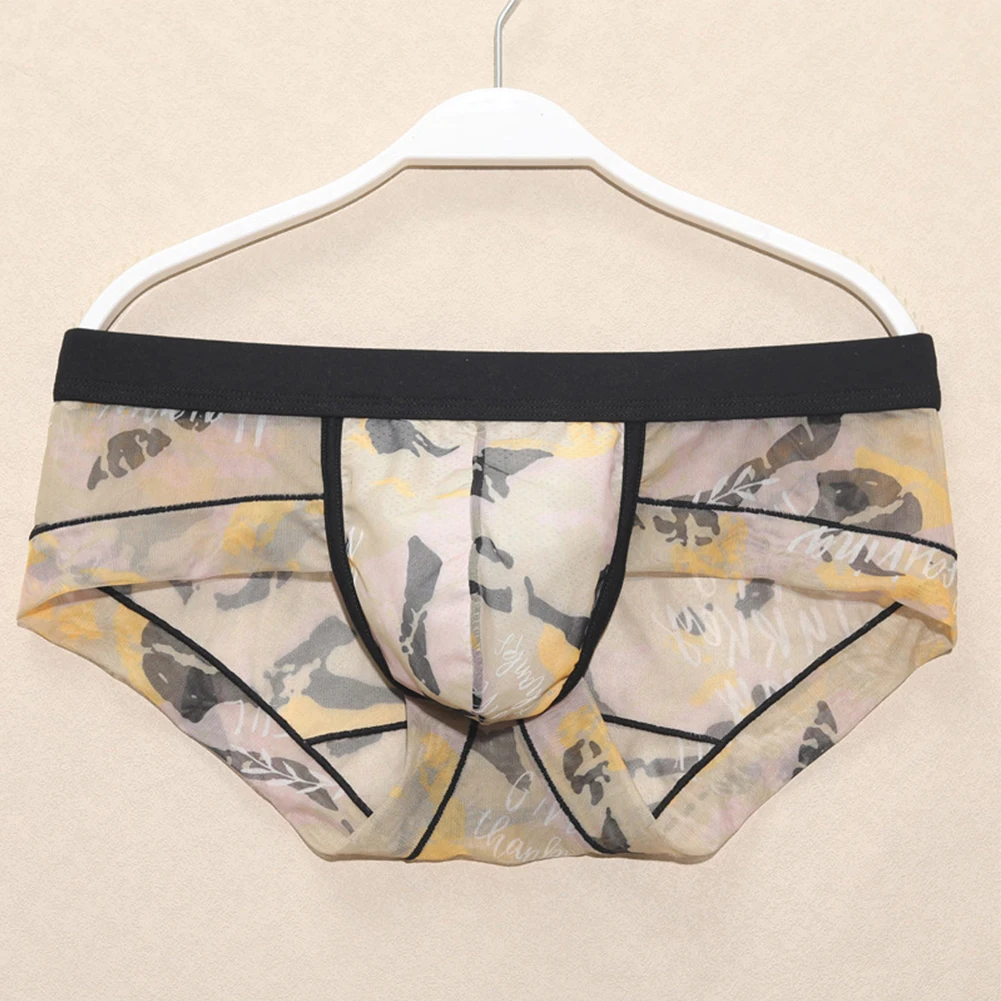Mens Sexy Sheer Mesh Printed Briefs Triangles Moisture Wicking Low Waist Underpants Bulge Pouch Panties Comfortable Lingerie
Mens Sexy Sheer Mesh Printed Briefs Triangles Moisture Wicking Low Waist Underpants Bulge Pouch Panties Comfortable Lingerie