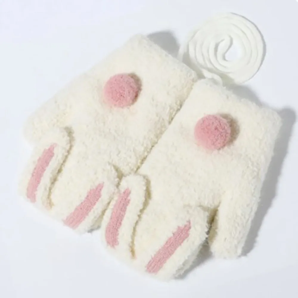 

Knitting Winter Keep Warm Thicken Gloves Warm Soft and Skin Friendly Children's Mitten Knit Gloves Plush and Thicken