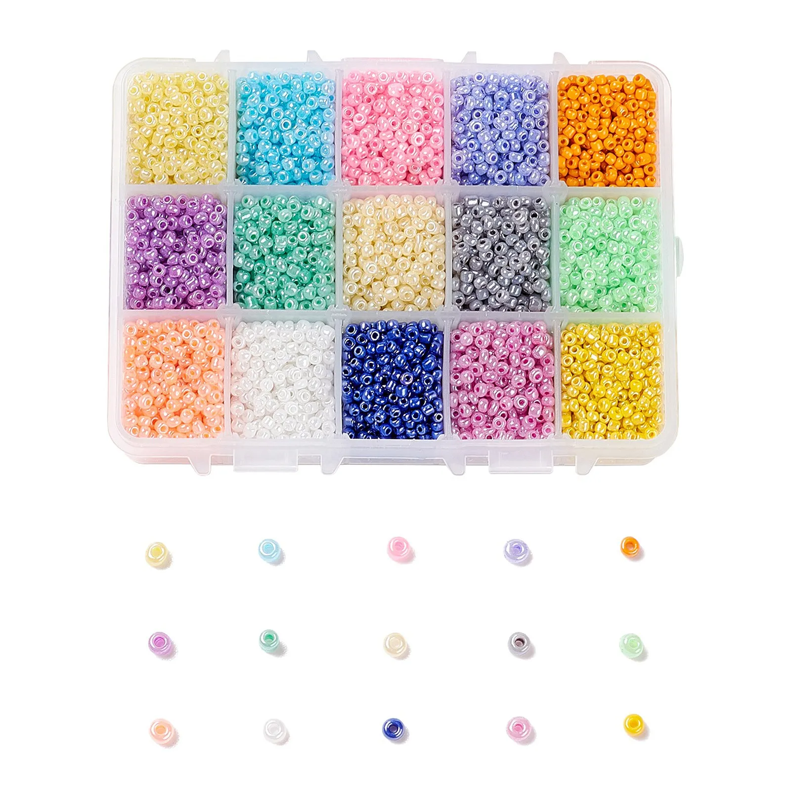 8/0 Glass Seed Beads Ceylon Round Spacer Beads 15 Colors for Bracelet Necklace Jewelry Making Bead Crafting about 7500pcs/Box
8/0 Glass Seed Beads Ceylon Round Spacer Beads 15 Colors for Bracelet Necklace Jewelry Making Bead Crafting about 7500pcs/Box