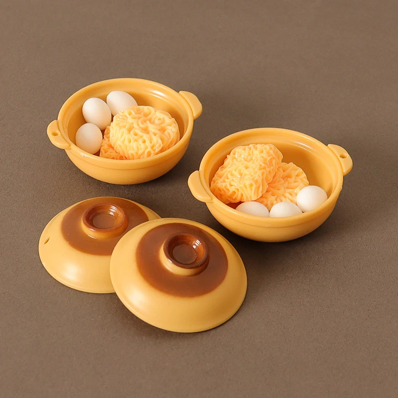 

1:12 Dollhouse Miniature Pot Casserole Egg Instant Noodles Food Set Kitchen Model Doll Living Scene Decor Toy